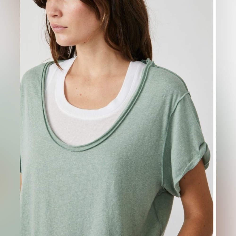 NWT FREE PEOPLE Dylan Tee / White Spruce Large - Picture 4 of 10